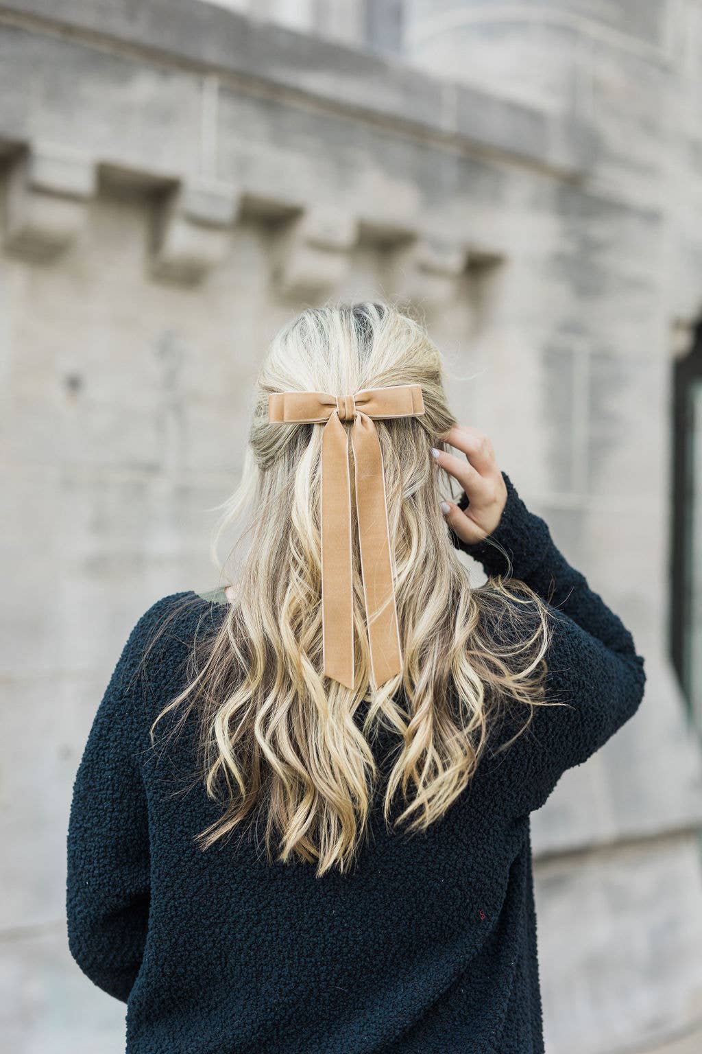 Bow Barrette-Long Velvet | Alice Bow: Gingerbread