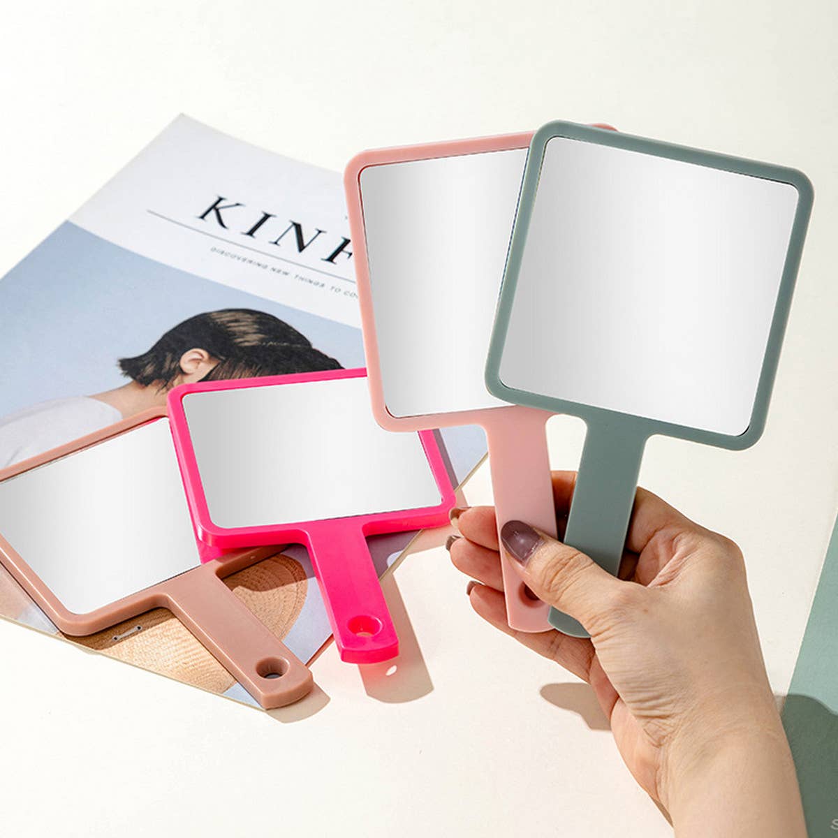 Square Handheld DIY Makeup Mirror
