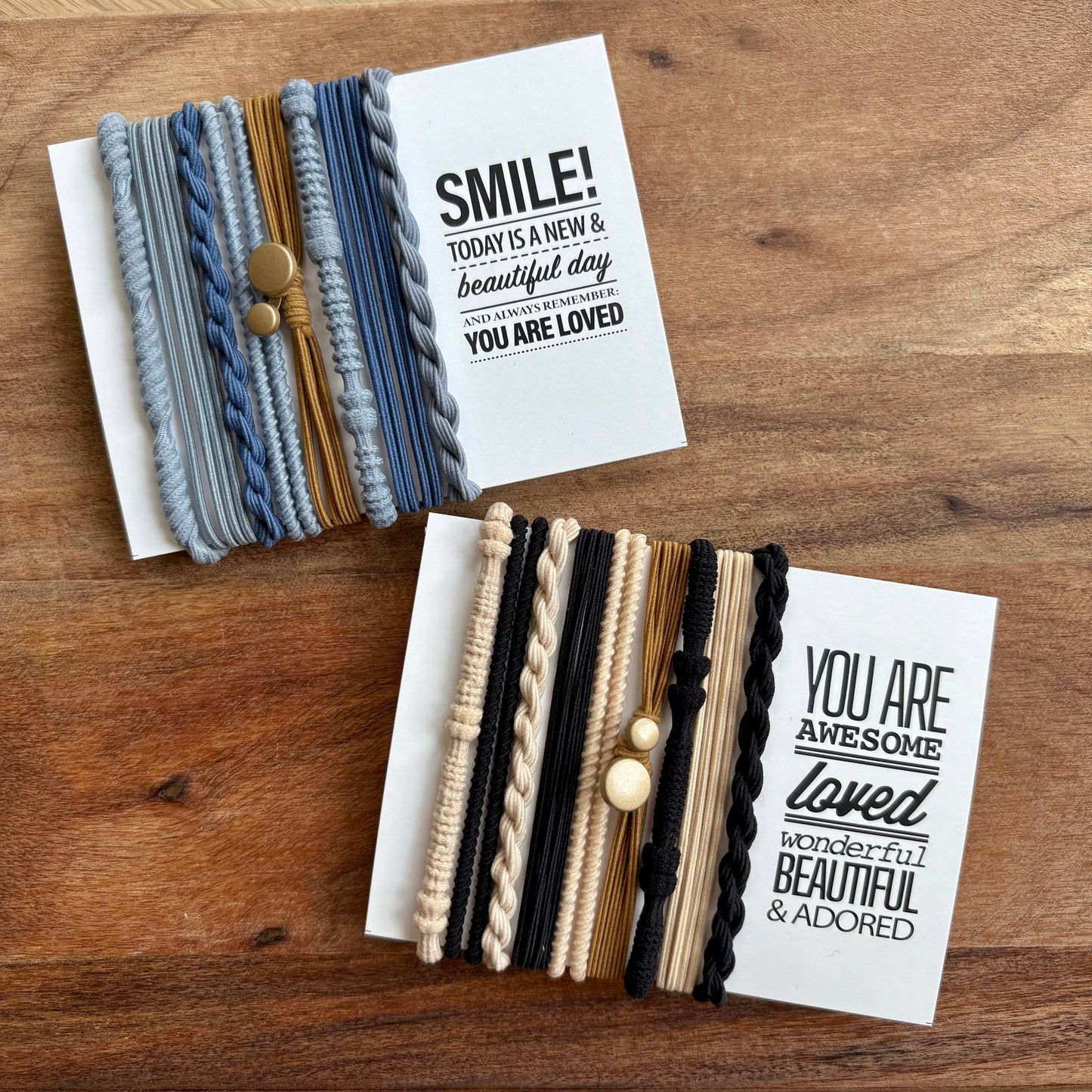 Boho Hair Ties | Black & Tan Charm