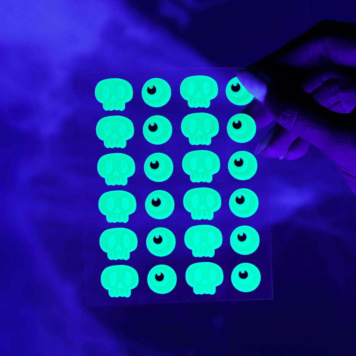 Glow in the Dark Skull Shaped Halloween Pimple Patches