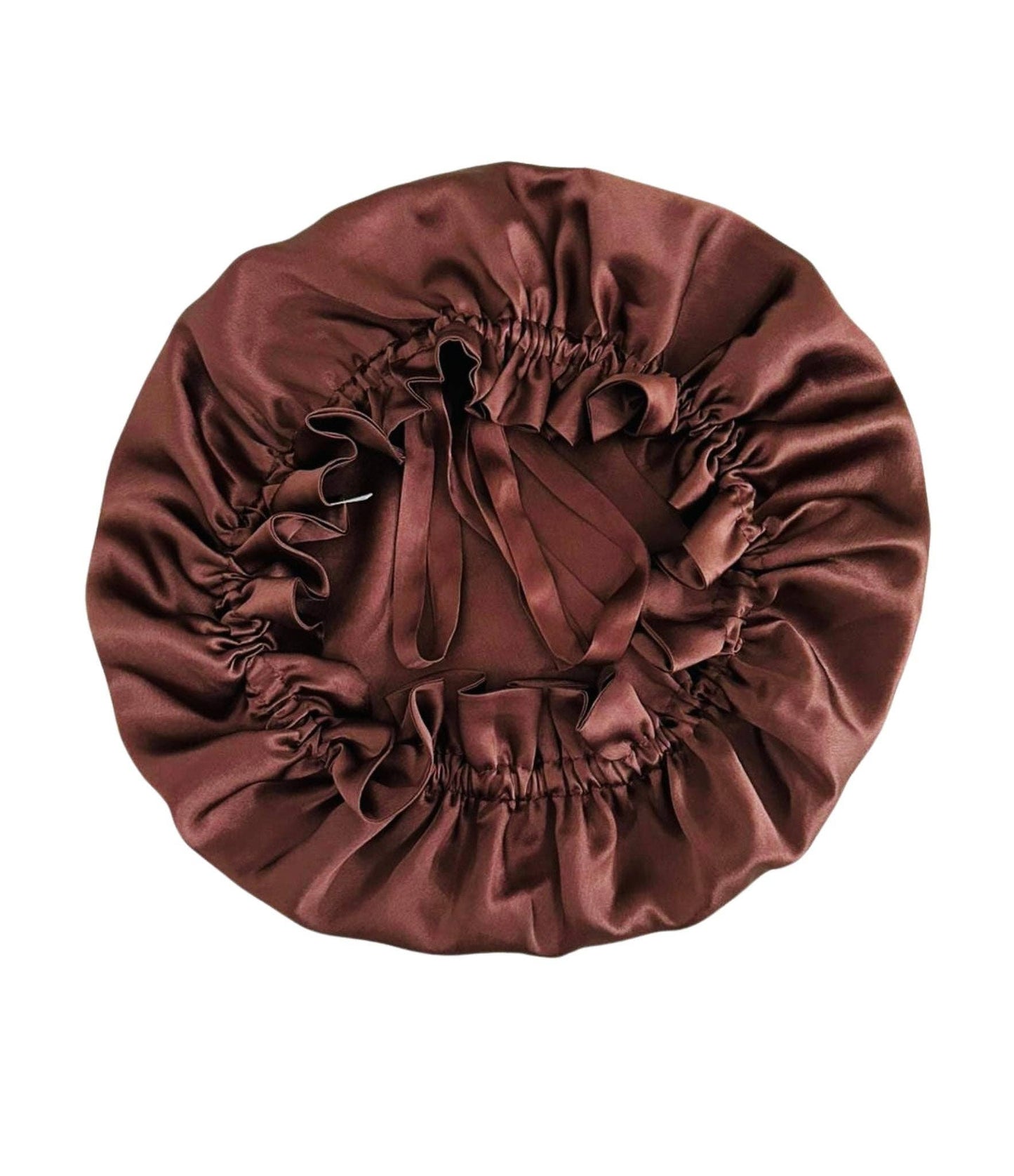 Silk Adjustable Double Layered Caps Bonnets- Champagne
