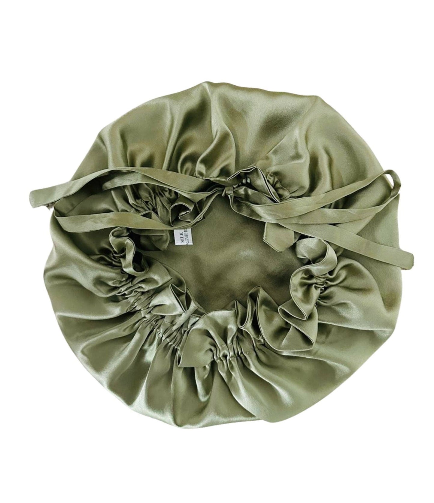 Silk Adjustable Double Layered Caps Bonnets- Champagne
