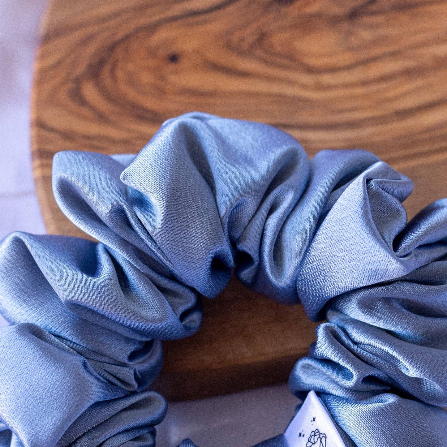 Blue Berry Satin Scrunchie