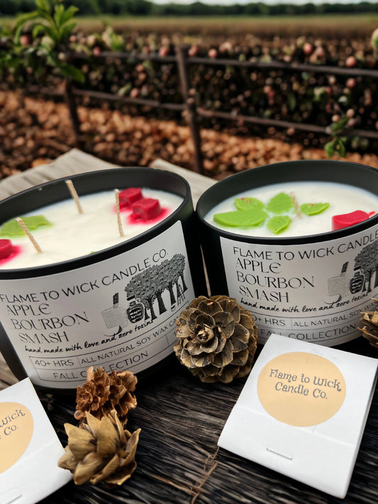 Flame to Wick Candle- APPLE BOURBON SMASH- 7.5 oz