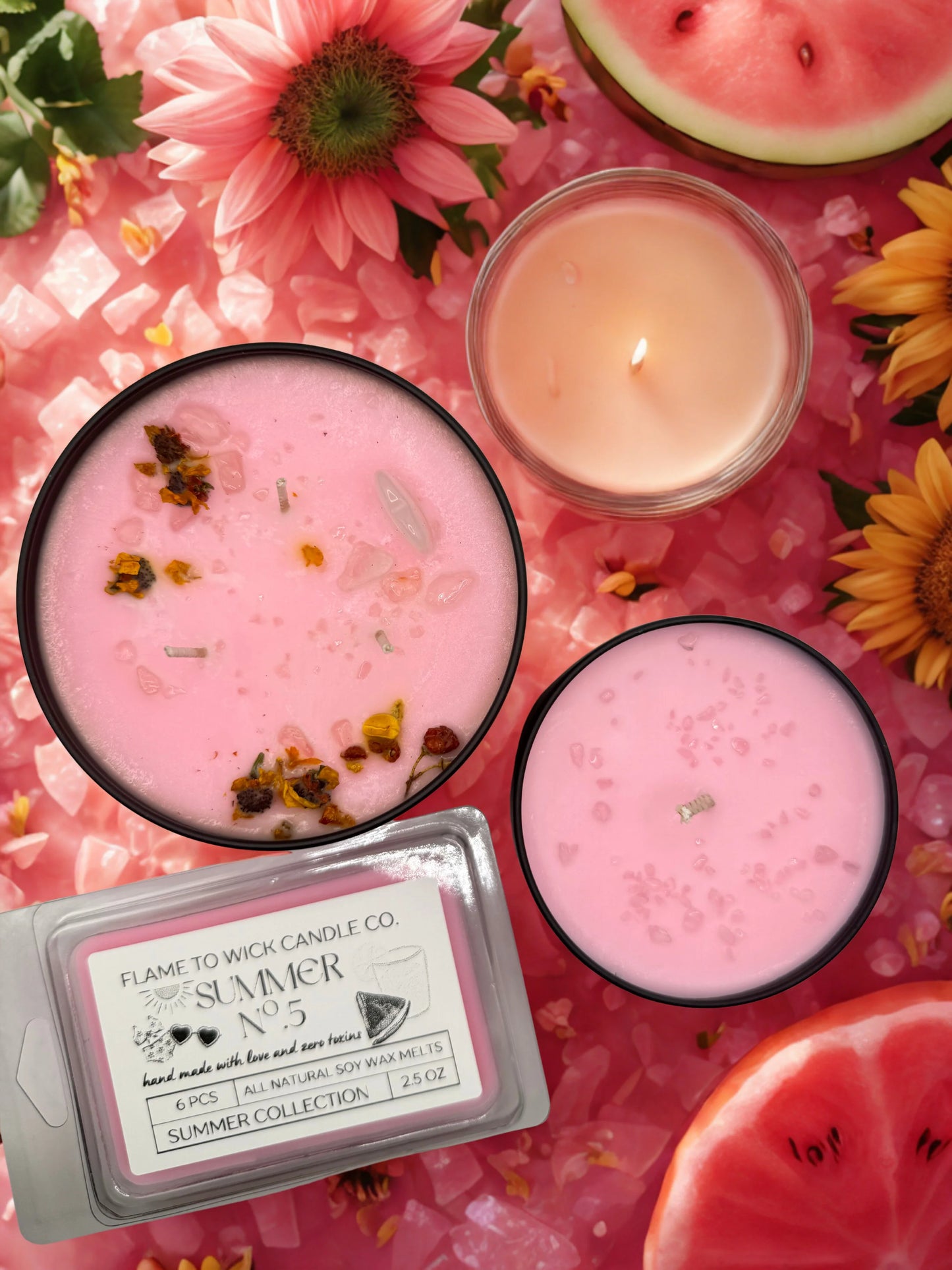 Flame to Wick Candle- SUMMER NO 5- 7.5 oz