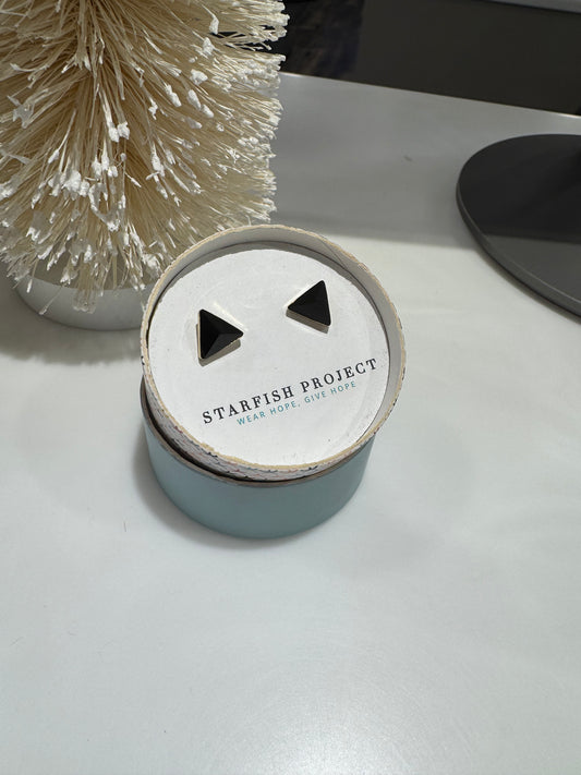 Starfish Project- black triangle earrings