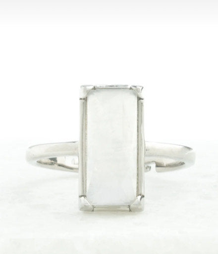 Starfish Project- Platinum plated brass with Moonstone Ring- FINAL SALE