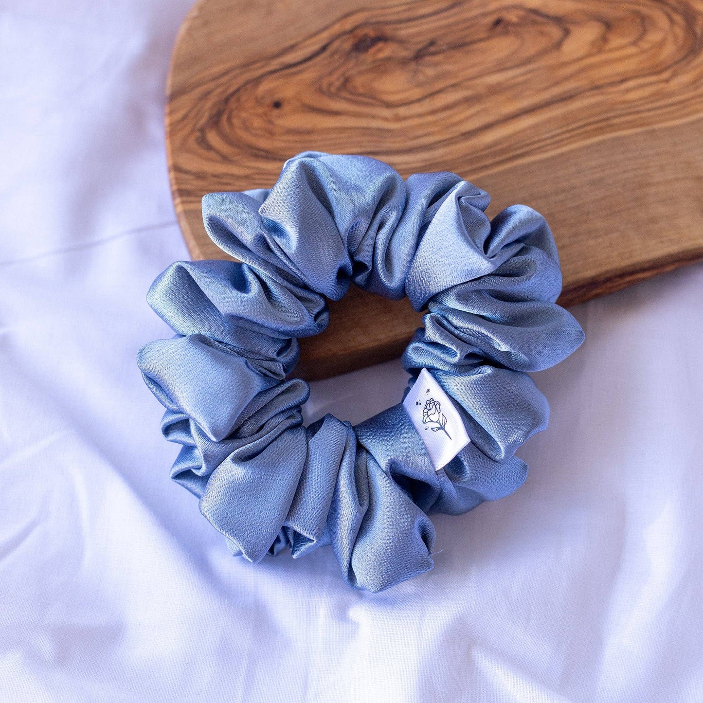 Blue Berry Satin Scrunchie