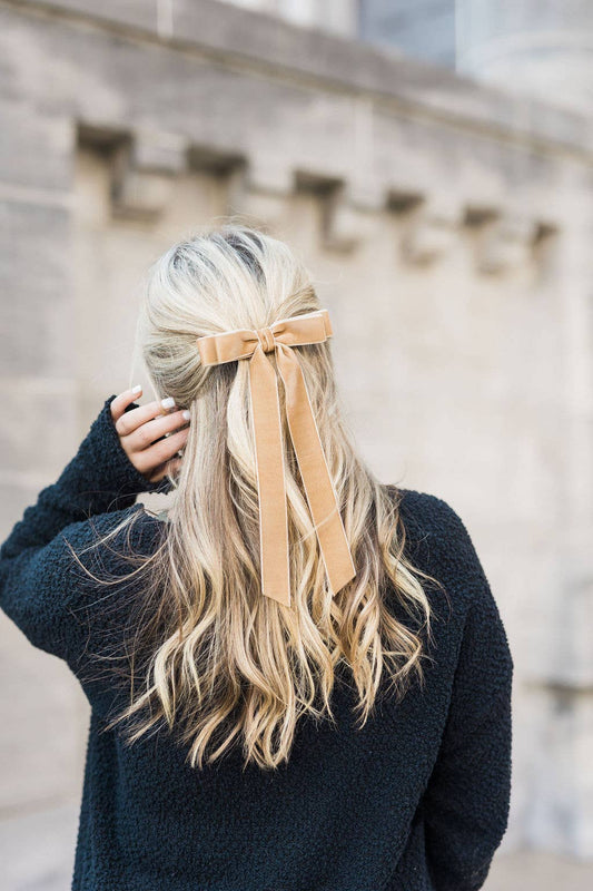 Bow Barrette-Long Velvet | Alice Bow: Gingerbread